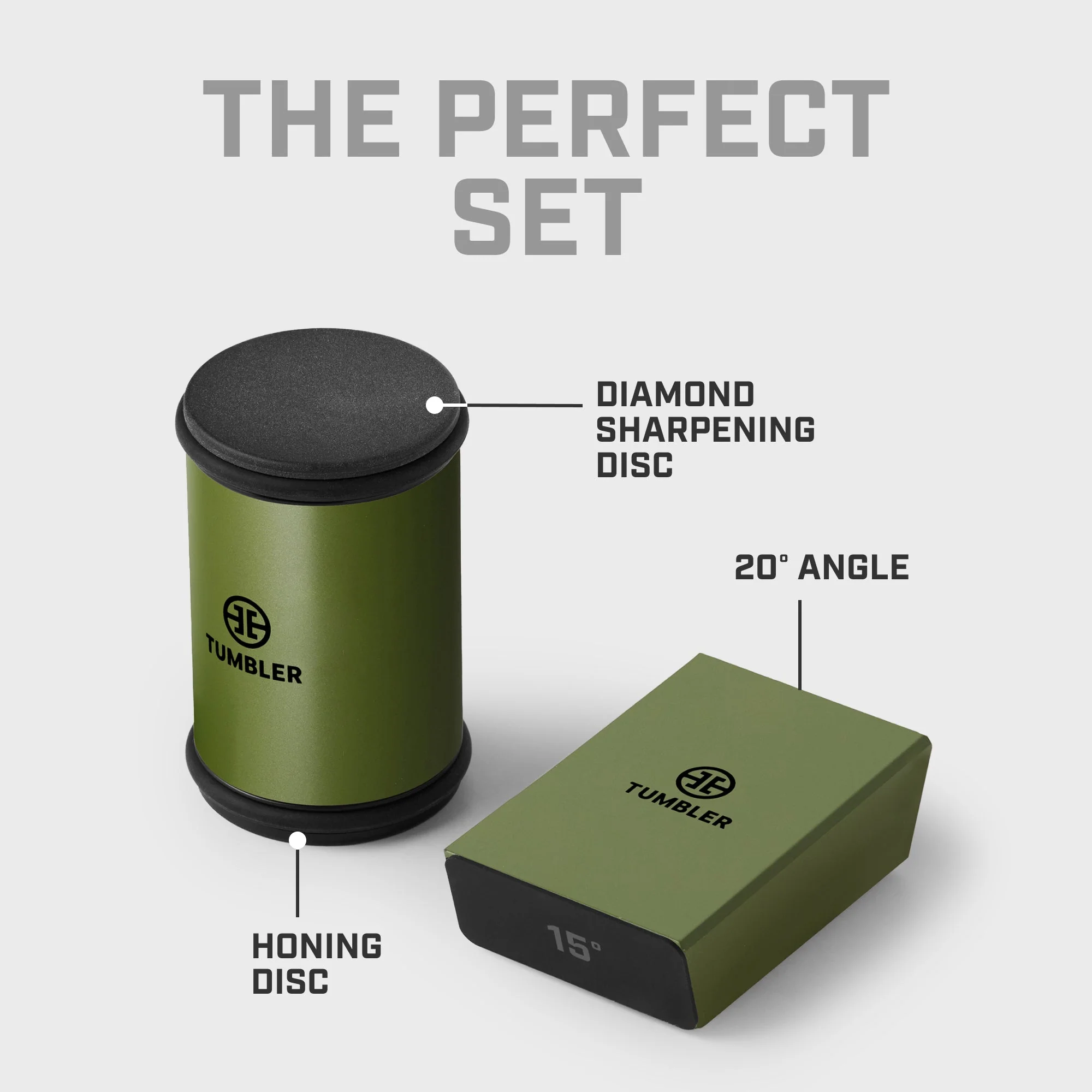 Tumbler Pro Diamond Rolling Knife Sharpener Set - Forest Green - Image 3